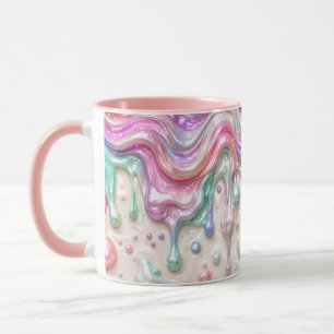 Tasse esthétique de café du matin au chrome pastel