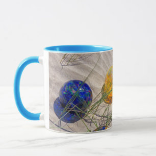 Tasse États-Unis, Oregon. Flotteurs en verre colorés sur