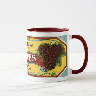 Tasse Étiquette de caisse de fruits vintage