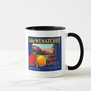 Tasse Étiquette de pomme du lac Wenatchee (bleu) - Cashm