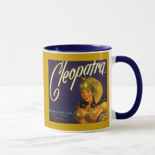 TASSE ÉTIQUETTE VINTAGE DE CAISSE D'AGRUME DE CLÉOPÂT