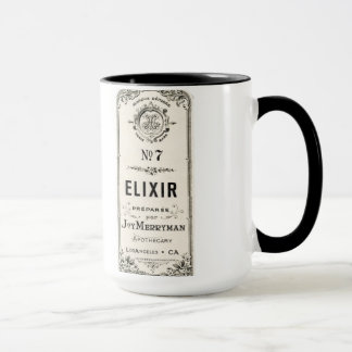Tasse Étiquette vintage d'élixir d'apothicaire