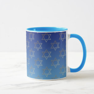 Tasse Étoile de David sur l'arrière - plan bleu