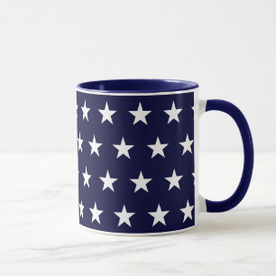 Tasse Étoiles bleues marine et blanches