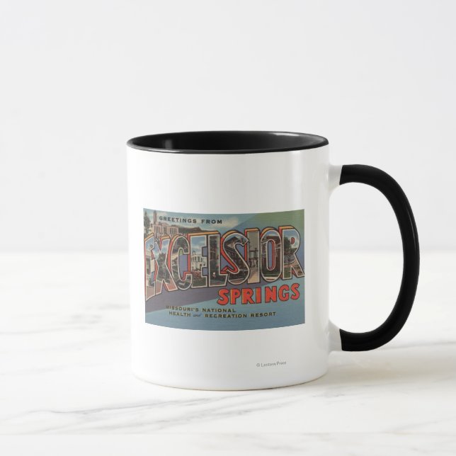 Tasse Excelsior Springs, Missouri - Grande Lettre (Droite)