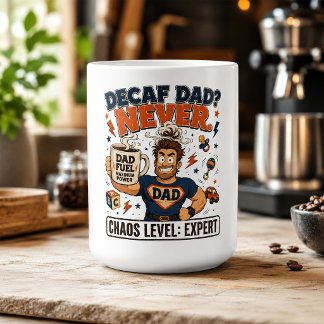 Tasse Expert Niveau Chaos Papa Décaféiné Cadeau Fê