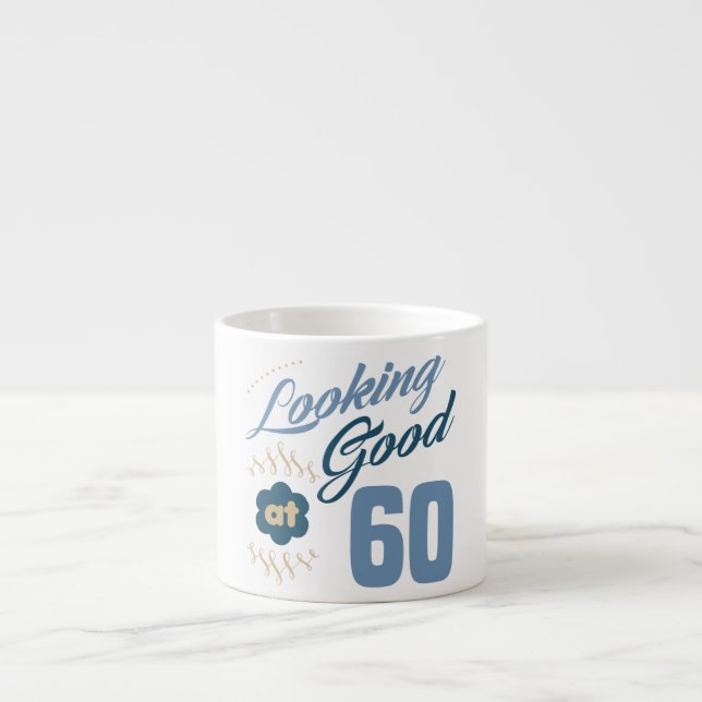 Tasse Expresso 60e anniversaire à l'air bon (Devant)