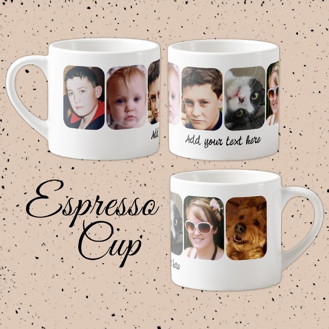 Tasse Expresso 6 photo collage add text white (Créateur téléchargé)