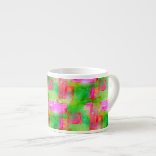 Tasse Expresso Abrégé sur lumière du soleil peint jaune, rose (Devant droit)
