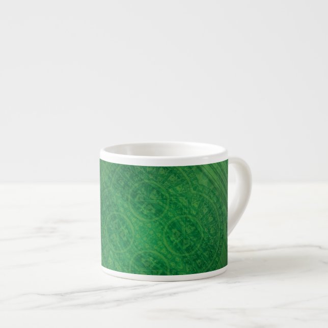 Tasse Expresso Acceptation | Médaillons de méditation verte (Devant droit)