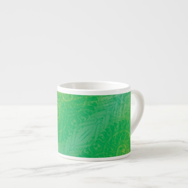 Tasse Expresso Acceptation | Médaillons de saumons jaunes bleus (Devant droit)
