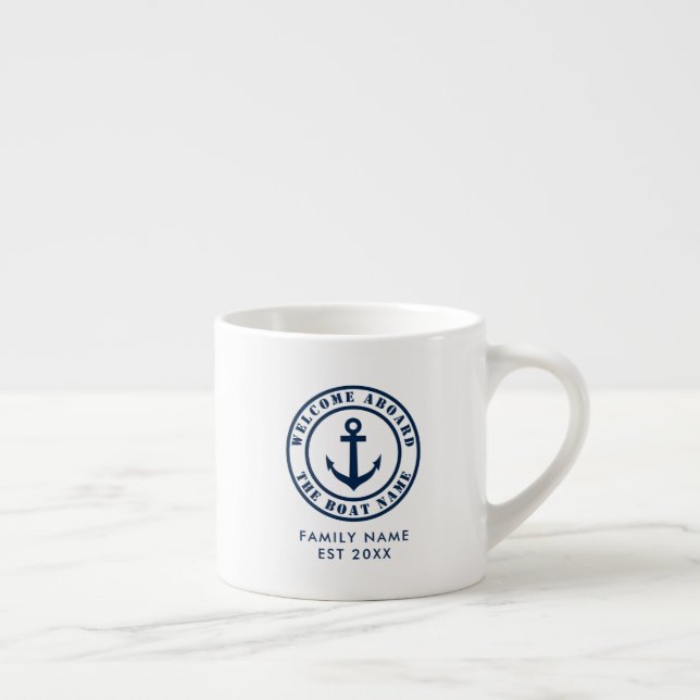Tasse Expresso Accueil personnalisé à bord de l'ancre nautique pe (Droite)