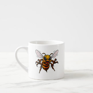 Tasse Expresso Aggressive Wasp Cartoon Illustration Statement