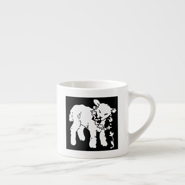 Tasse Expresso Agneau à fleurs (Droite)