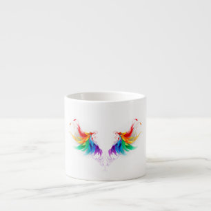 Tasse Expresso Ailes fluffy arc-en-ciel