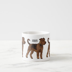 Tasse Expresso Airedale terrier dog cartoon