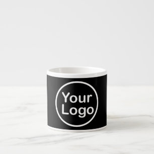 Tasse Expresso Ajouter votre propre logo   Arrière - plan noir