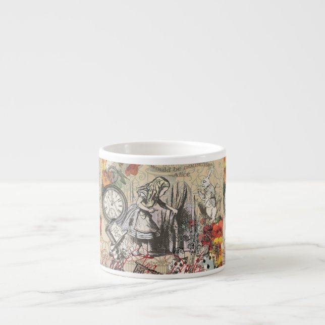 Tasse Expresso Alice au pays des merveilles Rideau Art classique (Devant)