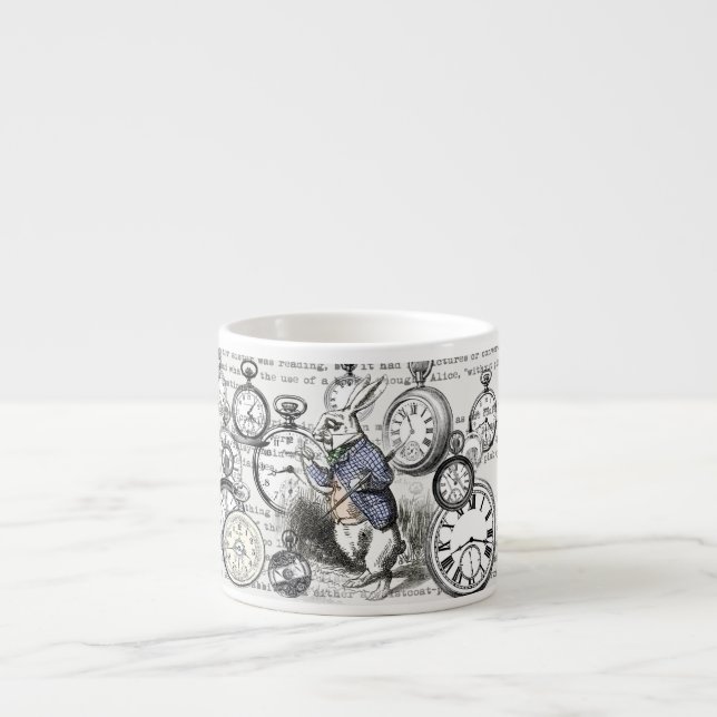 Tasse Expresso Alice de lapin blanc au pays des merveilles (Devant)