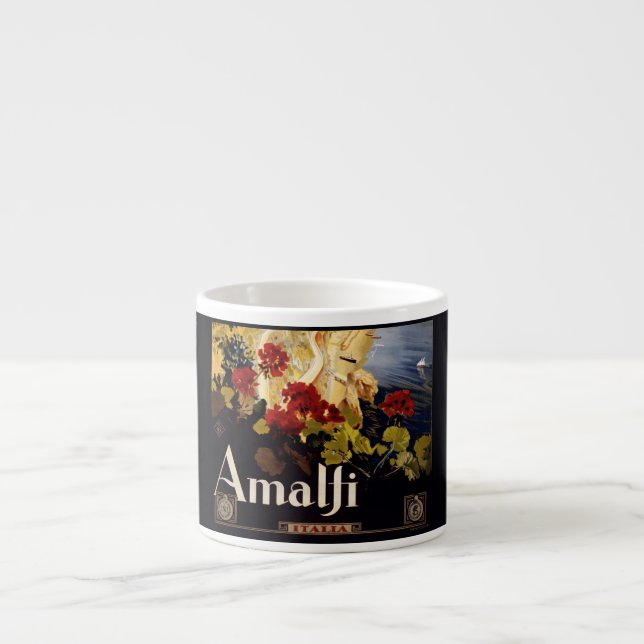 Tasse Expresso Amalfi Italie Poster de voyage Graphique d'art (Devant)