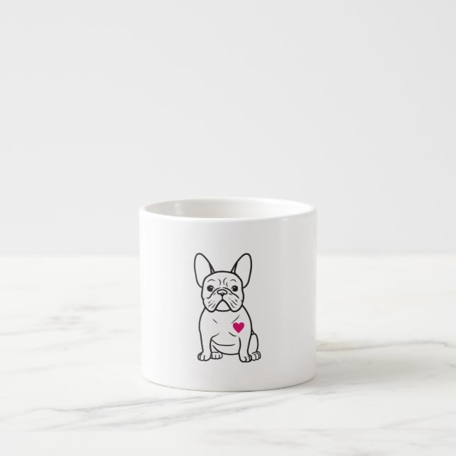 Tasse Expresso Amoureux de les chiens Heart French Bulldog (Devant)