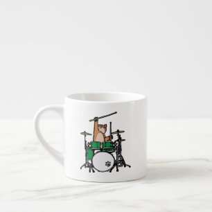 Tasse Expresso Amusant Chat Jouer Des Tambours, Batteur À Chat, D