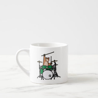 Tasse Expresso Amusant Chat Jouer Des Tambours, Batteur À Chat, D