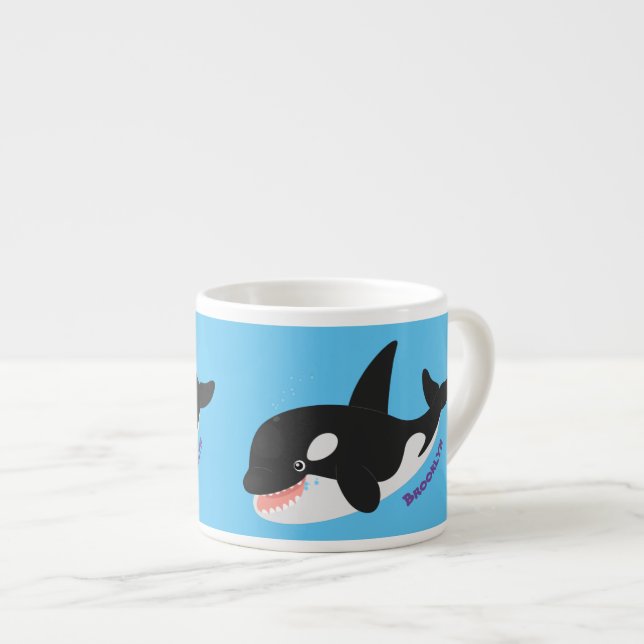 Tasse Expresso Amusante baleine orque mignonne dessin animé (Devant droit)