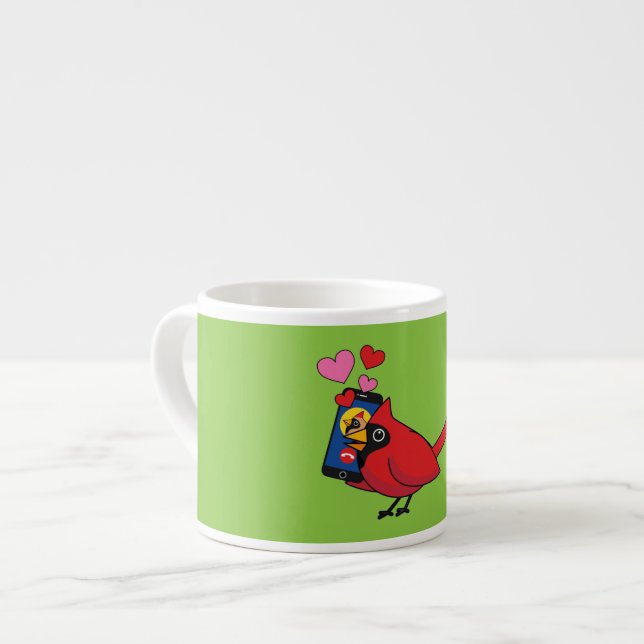 Tasse Expresso Appels d'accouplement Cardinal Bird Love (Devant gauche)