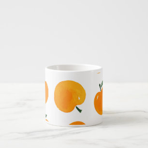 Tasse Expresso Apricots Aquarelle Blanc Arrière - plan Vintage