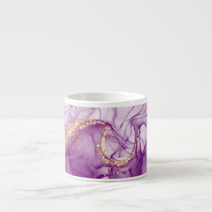 Tasse Expresso Aquarelle amusante violet Arrière - plan avec des