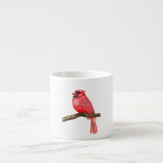 Tasse Expresso Aquarelle cardinale (Devant)