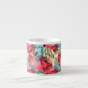 Tasse Expresso Aquarelle chaude froide Florale géométrique