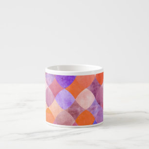 Tasse Expresso Aquarelle géométrique, écailles de poissons arabes