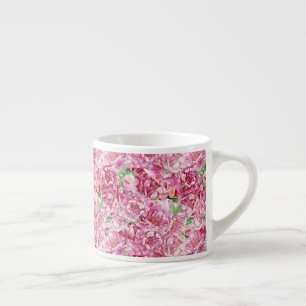 Tasse Expresso Aquarelle Pink Peonies