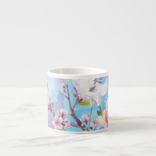 Tasse Expresso Aquarelle Rouge Motif japonais