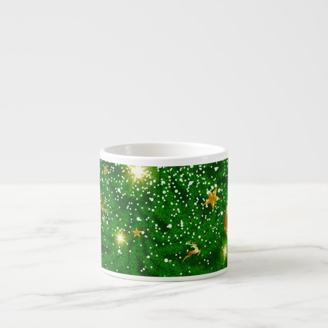 Tasse Expresso Arbres de Noël Design Arrière - plan-67181 (Devant)