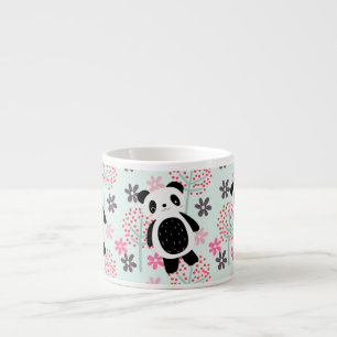Tasse Expresso Arbres, fleurs et ours de panda