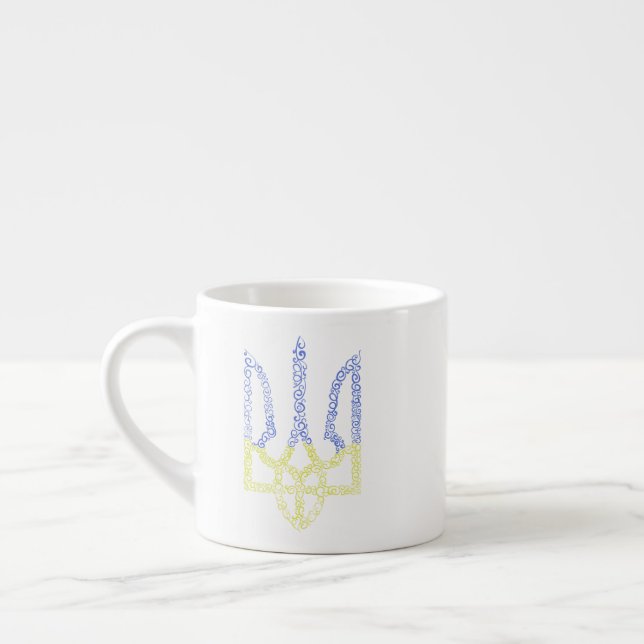 Tasse Expresso Armoiries de l'Ukraine trident motif de la spirale (Gauche)