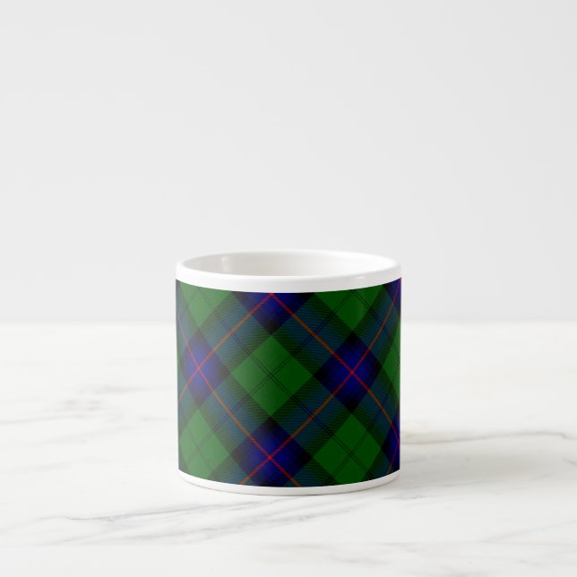 Tasse Expresso Armstrong clan tartan bleu vert plaid (Devant)