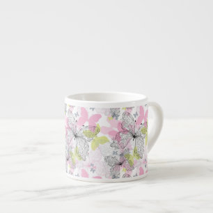 Tasse Expresso Arrière - plan avec le papillon