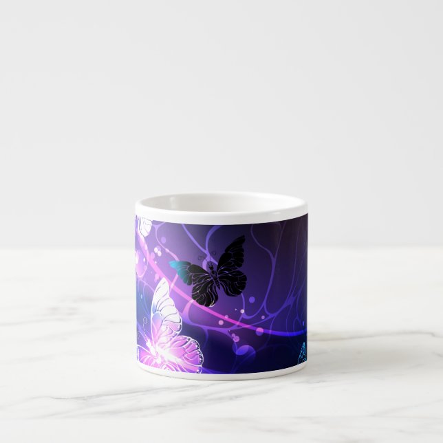 Tasse Expresso Arrière - plan avec papillons de nuit (Devant)