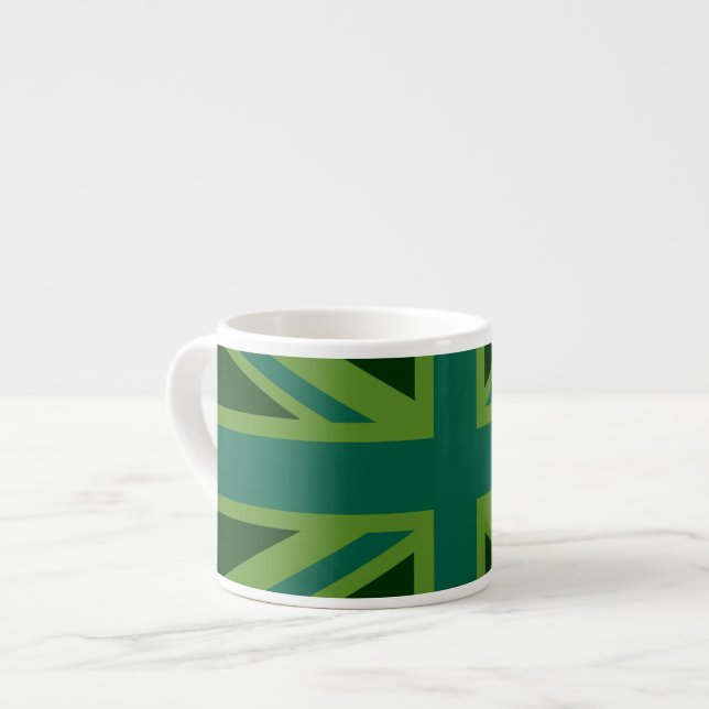 Tasse Expresso Arrière - plan de style Drapeau Turquoise vert Uni (Devant gauche)