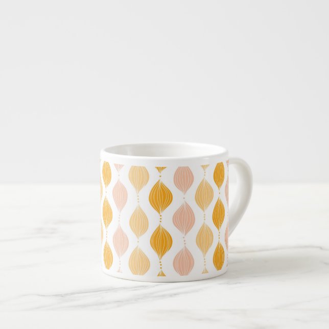 Tasse Expresso Arrière - plan d'or abstrait de motif d'ogee (Devant droit)