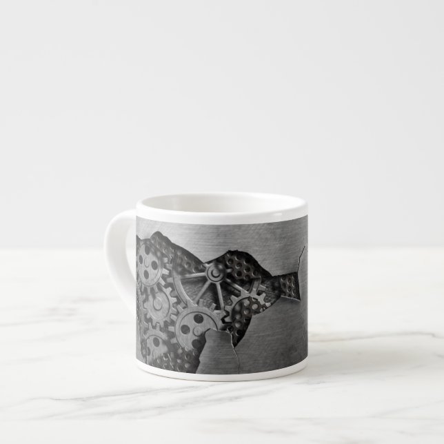 Tasse Expresso Arrière - plan en métal avec des dommages (Devant gauche)