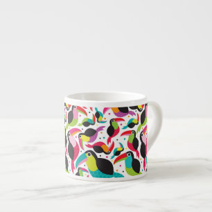 Tasse Expresso arrière - plan exotique d'oiseau de toucan du