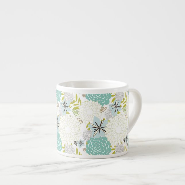 Tasse Expresso arrière - plan floral (Devant droit)