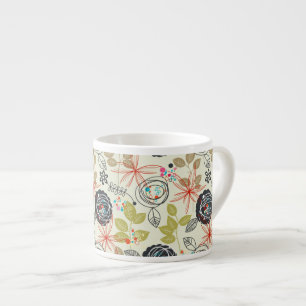 Tasse Expresso Arrière - plan floral 2