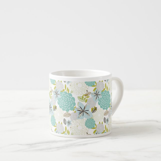 Tasse Expresso Arrière - plan floral 5 (Devant droit)