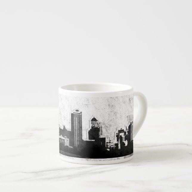 Tasse Expresso Arrière - plan sale de ville en noir et blanc (Devant droit)